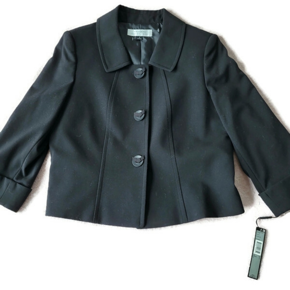 Tahari Arthur Levine NWT Jacket Blazer Size 12 Black